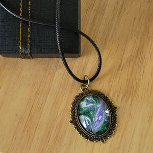 Women's Bandmade Necklace Green and Purple